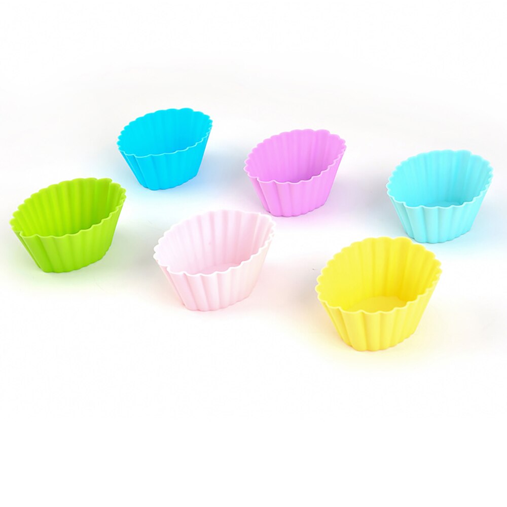 6pcs/set Silicone Cake Mold Round Muffin Cupcake Baking Molds Reusable DIY Cake Decorating Tools Kitchen Cooking Bakeware Maker - Provence Home Living Store