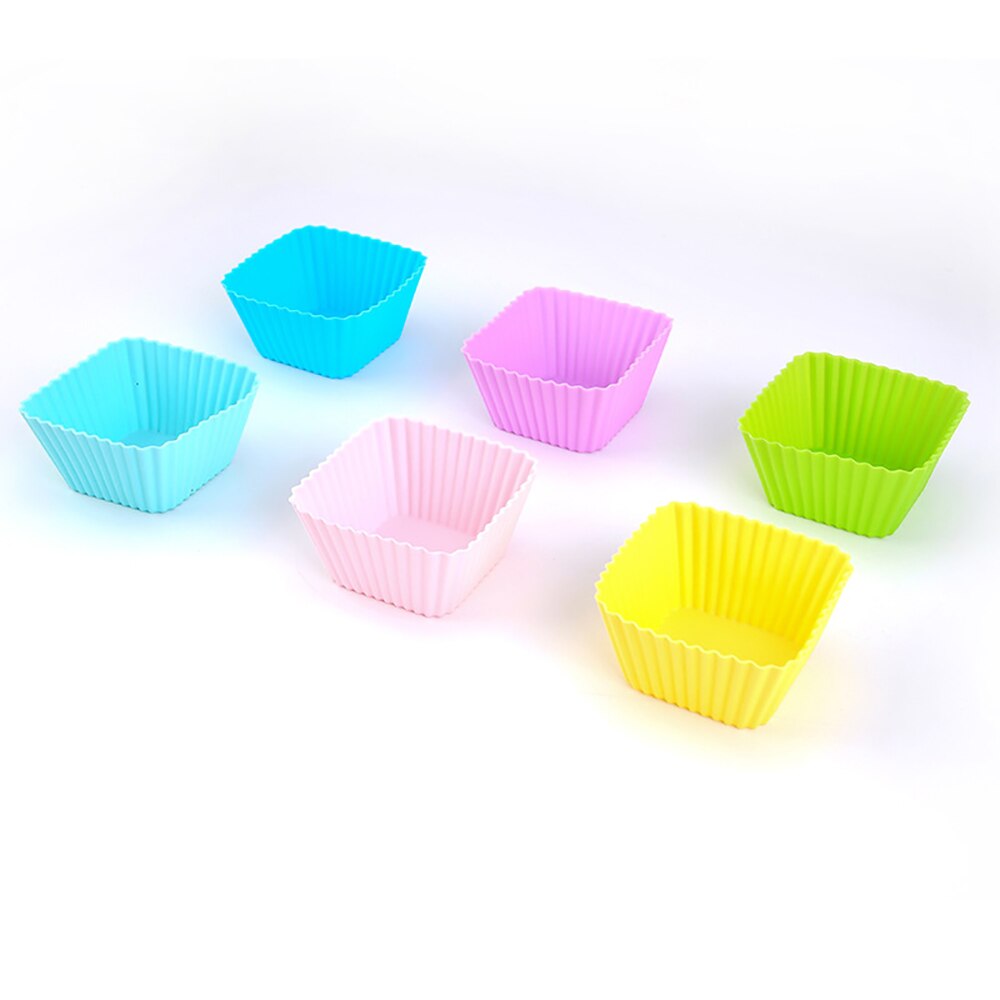 6pcs/set Silicone Cake Mold Round Muffin Cupcake Baking Molds Reusable DIY Cake Decorating Tools Kitchen Cooking Bakeware Maker - Provence Home Living Store