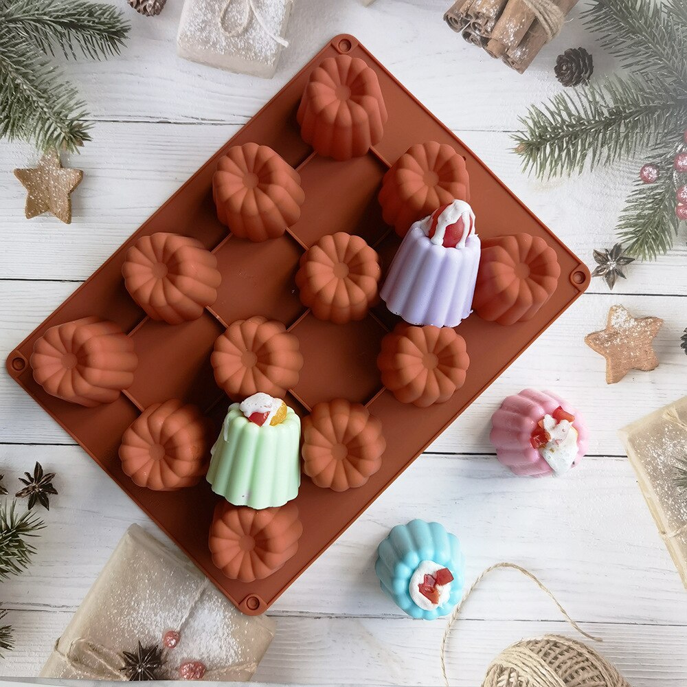 12 Holes Silicone Cake Mold Muffin Cupcake Baking Tray 3D Pudding Mousse Decorating Mold DIY Baking Kitchen Accessories - Provence Home Living Store