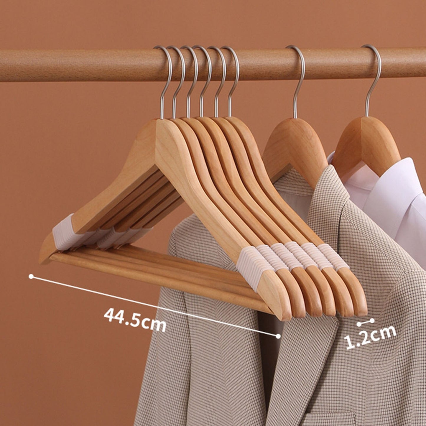 5pcs Solid Wood Hangers with Anti slip Design Durable Coat Hangers Household Suit Jeans Trousers Drying Hanger Storage Rack - Provence Home Living Store