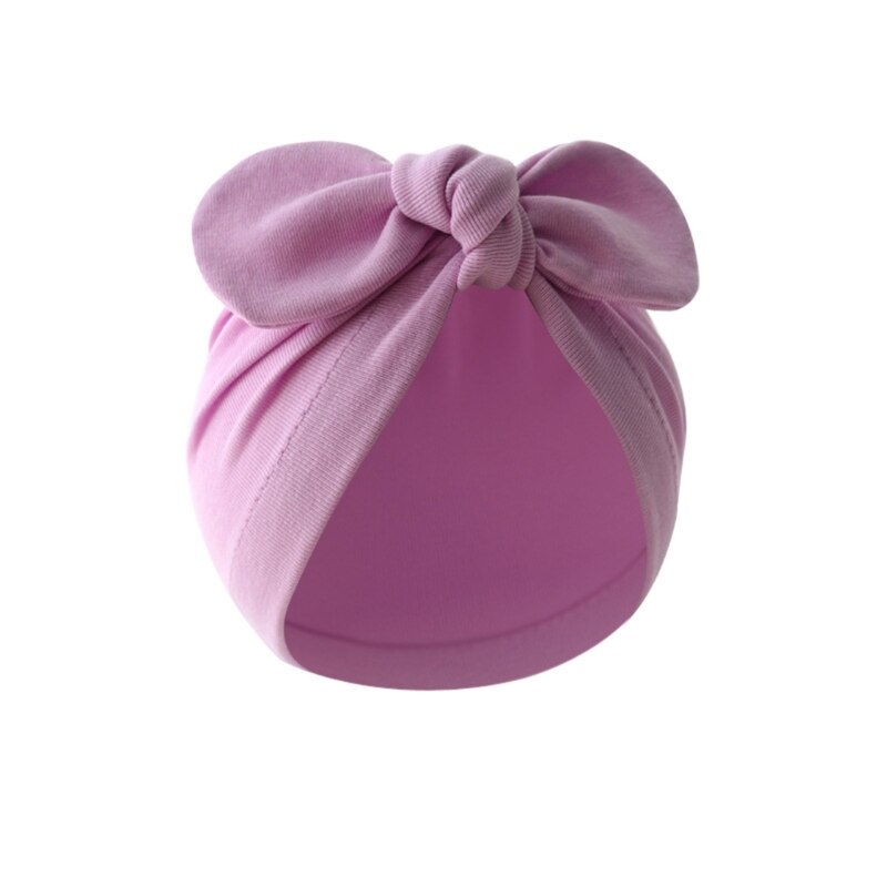 Baby Girls Turban Hat Cute Flower Knot Hospital Hat Ice Silk Newborn Beanie Caps Kids Toddler Elastic Headbands Hair Accessories - Provence Home Living Store