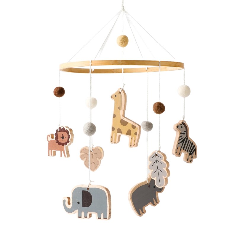 Baby Bed Bell Wood Mobile Toddler Rattles Toys Crib Bell Rattles Boho Style Kids Musical Toys 0-12 Months For Baby Newborn Gifts - Provence Home Living Store