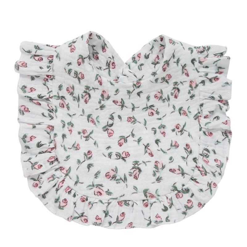 Cotton Gauze Baby Bib Newborn Feeding Bib Burp Cloths Floral Ruffle Boys Girls Nursing Saliva Towel Bandana Baby Accessories - Provence Home Living Store