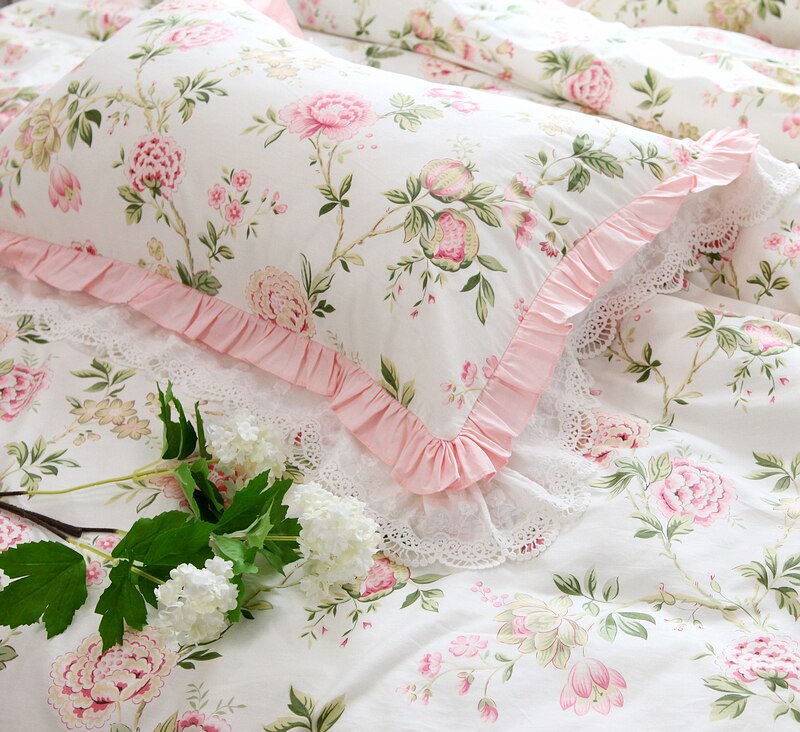 NEW 1 piece Princess pillow case Ruffle Lace pillowcase Cotton Wedding fall decorations Bedding Pillowcases pillow cover sale - Provence Home Living Store