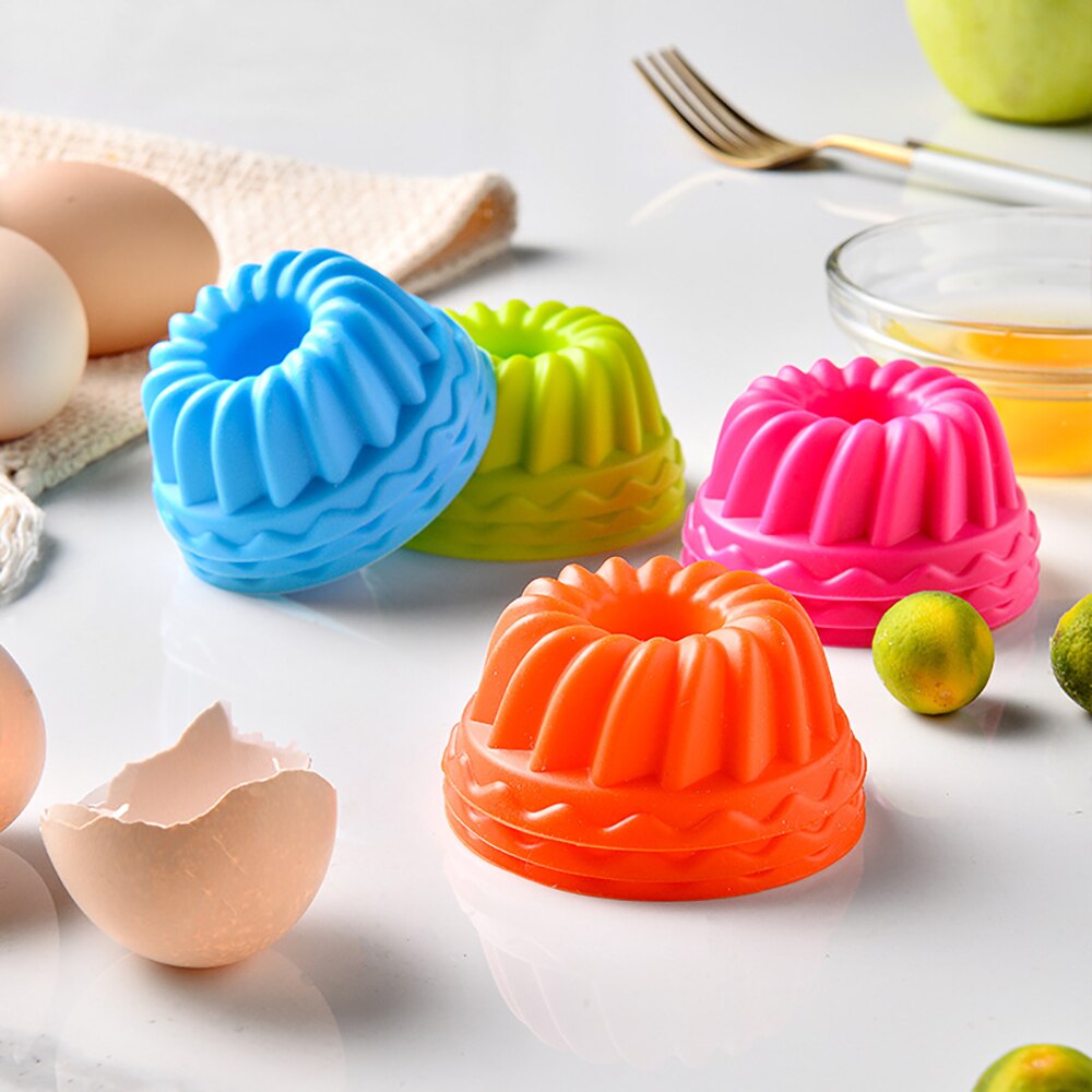 12pcs Silicone Cake Mold Round Muffin Cup Cake Baking Mold DIY Cupcake Cookies Fondant Baking Pan Non-Stick Cake Decoration Tool - Provence Home Living Store