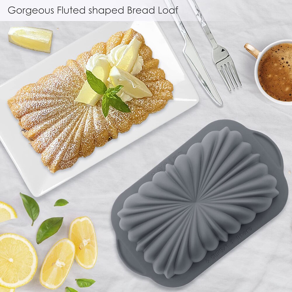 Silicone Bread Loaf Pan Food Grade Non-Stick Silicone Baking Mold Bread Toast Silicone Mold Loaf Pan With Spiral Fluted Baking - Provence Home Living Store