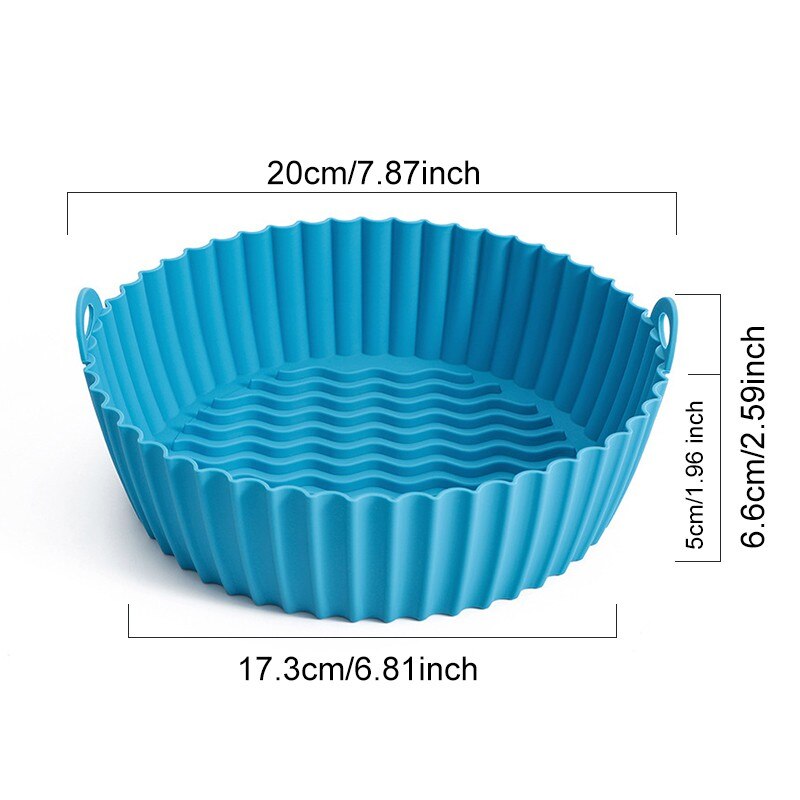 7.5/8.5 inch Air Fryers Oven Baking Tray Fried Chicken Basket Mat AirFryer Silicone Pot Round Replacemen Grill Pan Accessories - Provence Home Living Store