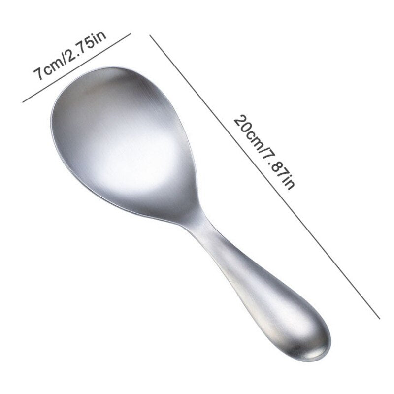 Stainless Steel Rice Spoon Large Capacity Rice Paddle Thicken Soup Spoon Dinnerware Tableware Kitchen Cooking Tools Rice Scoop - Provence Home Living Store