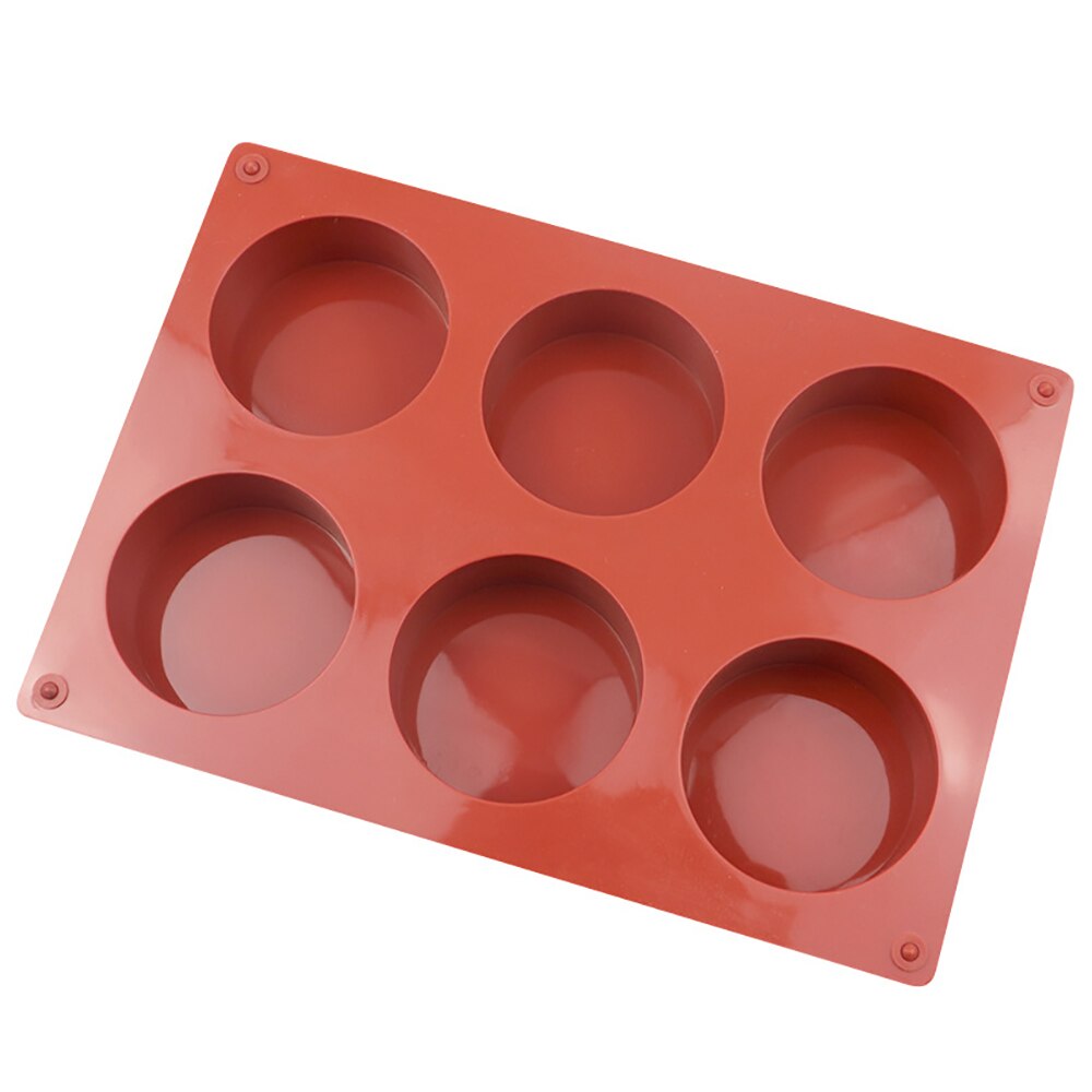 6 Cavity Round Silicone Mold Cake Pastry Baking Jelly Pudding Soap Form Ice Decoration Tool Disc Bread Biscuit Mould Baking Tool - Provence Home Living Store