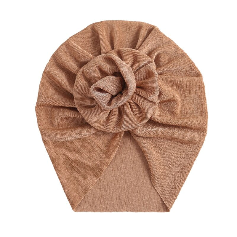 Baby Girls Turban Hat Cute Flower Knot Hospital Hat Ice Silk Newborn Beanie Caps Kids Toddler Elastic Headbands Hair Accessories - Provence Home Living Store