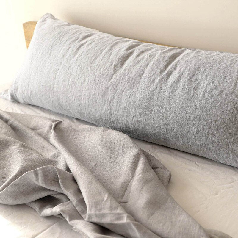 Double Long Pillowcase 100% Pure Linen Pillow Case Euro Sham for Bed,Custom Size Envelope Cushion Cover Antibacterial Anti-mite - Provence Home Living Store