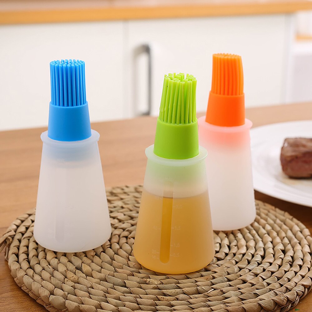 Silicone Oiler with Brush Seasoning Sauce BBQ Brush with Scale emperature Resistant Oil Bottle Barbecue Tools Kitchen Gadgets - Provence Home Living Store