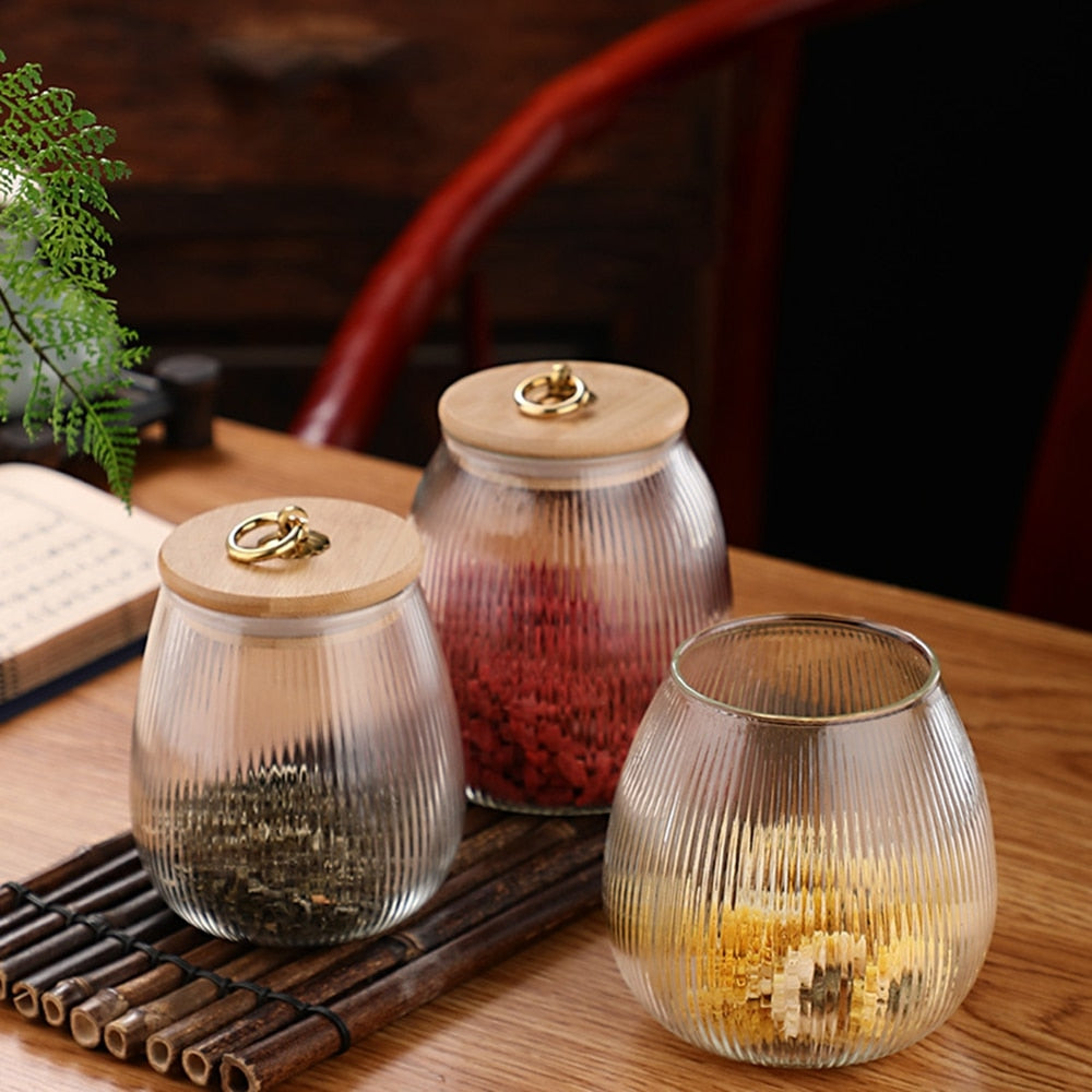 Ball Cork Lead-free Glass Jar Kitchen Storage Tank With Lid Sealed Tea Cans Cereals Transparent Storage Jars Coffee Container - Provence Home Living Store