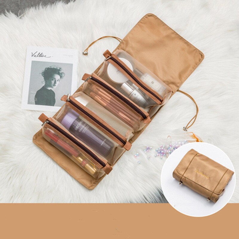 4-in-1 Detachable Cosmetic Bag Large Capacity Portable Storage Bag Foldable Travel Toiletry Bags Women Make Up Organizer Pouch - Provence Home Living Store