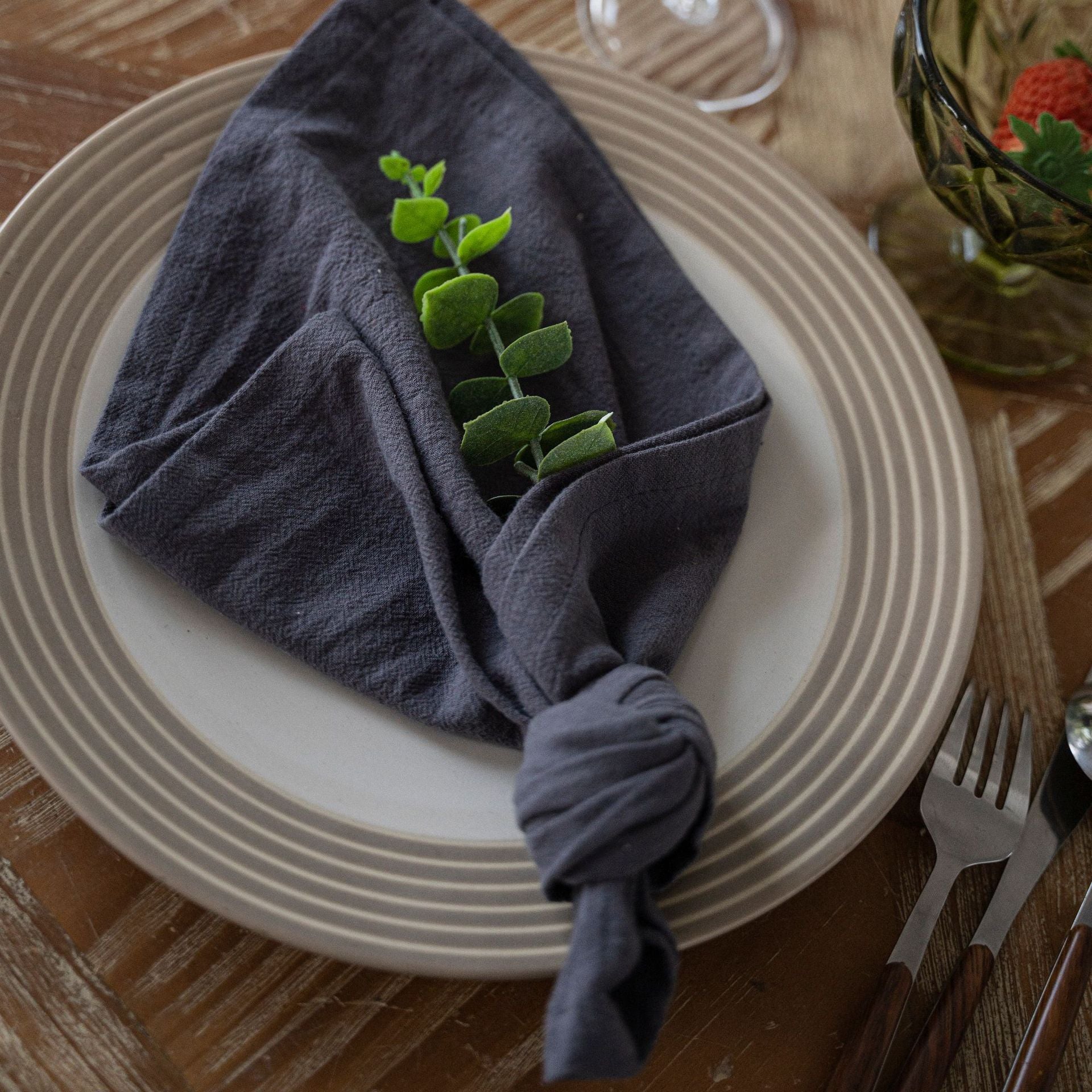 4PCS 40X40CM Plain Washed Cotton Large Napkin Nordic Table Mat Tabletop Food Coffee Decor Kitchen Cloths House Warming Gift - Provence Home Living Store