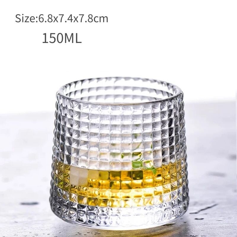 Whiskey Glass Creative Rotating Wine Glass Crystal Tumbler Beer Drinkware Old Fashioned Rocks Glasses Brandy Wine Cup - Provence Home Living Store