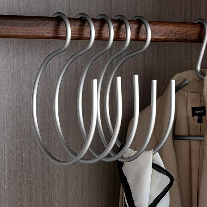 5pcs S-Shape Hook Bedroom Multifunctional Aluminium Alloy S Hanger Hooks Scarf Tie Hooks Hanging Wardrobe Storage Organizer - Provence Home Living Store