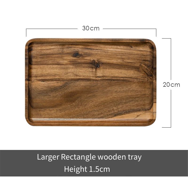 Wooden Small Serving Tray Square Coffee CupTrays Table Plate Breakfast Bread Plate Food Storage Dish for Hotel Home Decortion - Provence Home Living Store