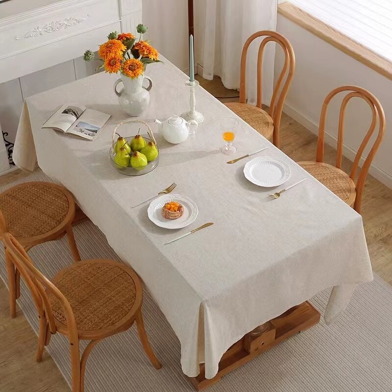 Linen Cotton Washable Tablecloth for Wedding Home Party Dining Banquet Decoration Flax Fabric Table Cloth Luxurious Table Cover - Provence Home Living Store