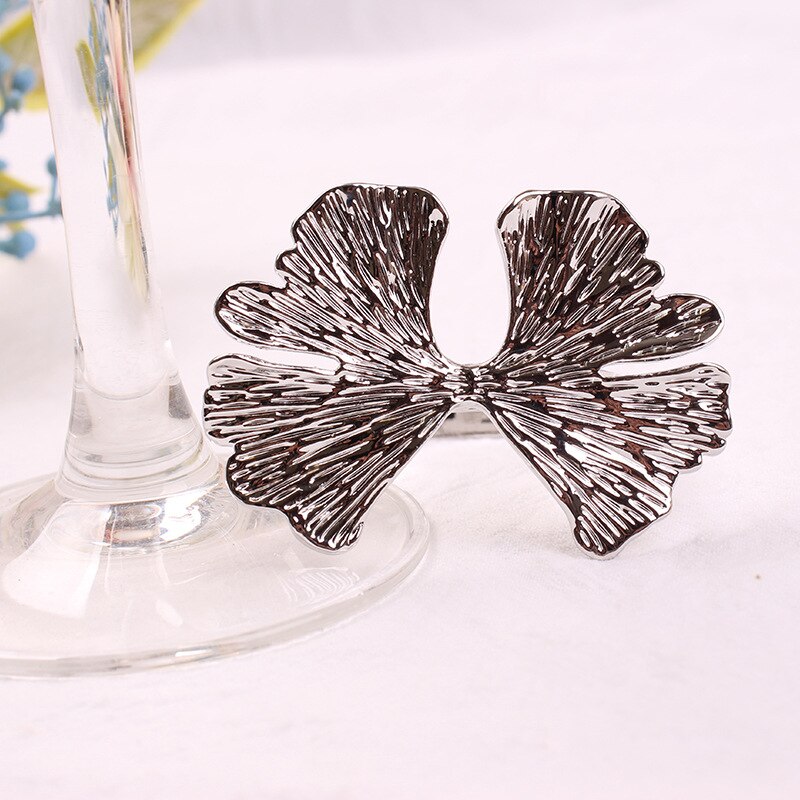 4PCS Metal Napkin Buckle,Silver Gold Wedding Decoration Napkin Ring,for Festival Dinner Parties Dining Table Banquet Feast - Provence Home Living Store