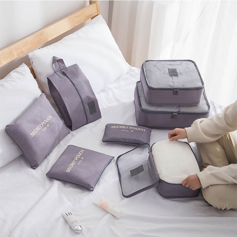 7PCS Protable Travel Storage Bag Set Large Capacity Suitcase Packing Storage Cases Luggage Organizer Clothes Shoes Tidy Pouch - Provence Home Living Store