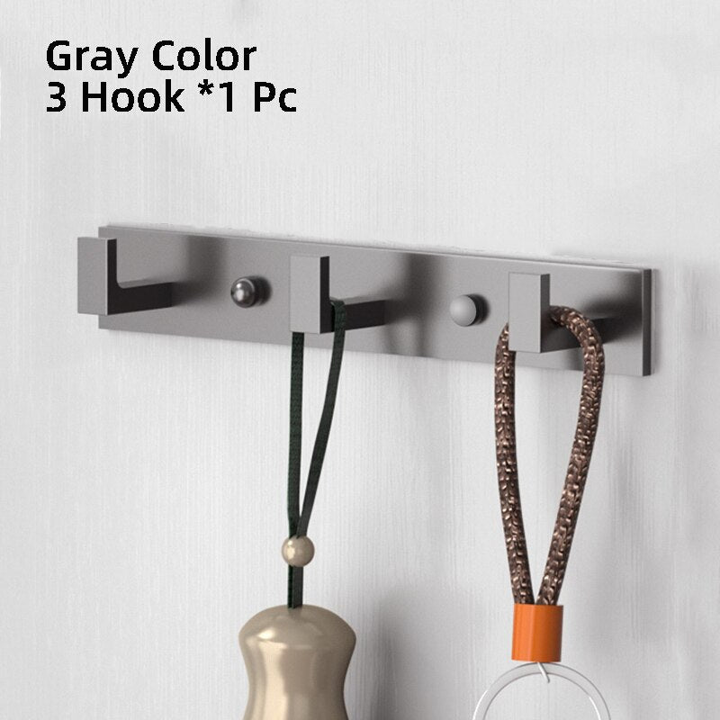 Bathroom Space Aluminum Robe Hook Wall Mounted Clothes Coat Hook Wall Hanger Black Bathroom Accessories - Provence Home Living Store