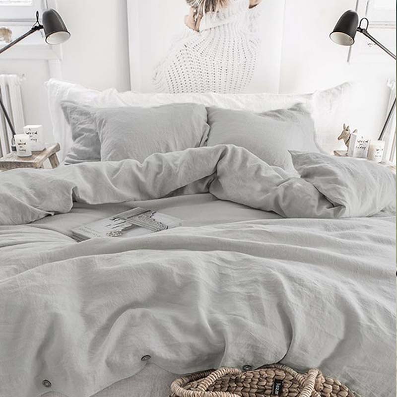 100% French Linen Natural Duvet Cover Soft Comfortable Quilt Comforter Cover Queen Durable Healthy Home Textiles Bedding - Provence Home Living Store