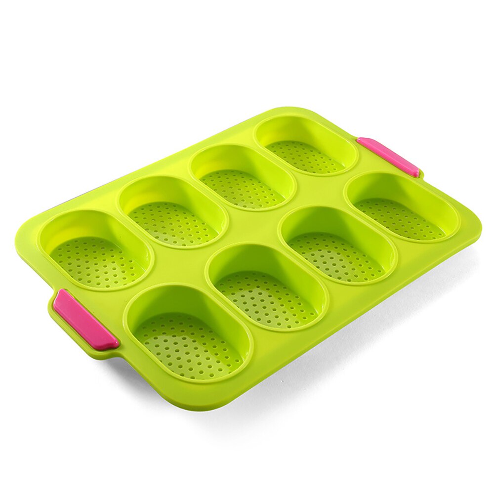 8 Hole Non-Stick Silicone Cake Mold French Bread Mould Heat Resistant Burger Muffin Pan Tray Cupcake Kitchen DIY Cake Tools - Provence Home Living Store