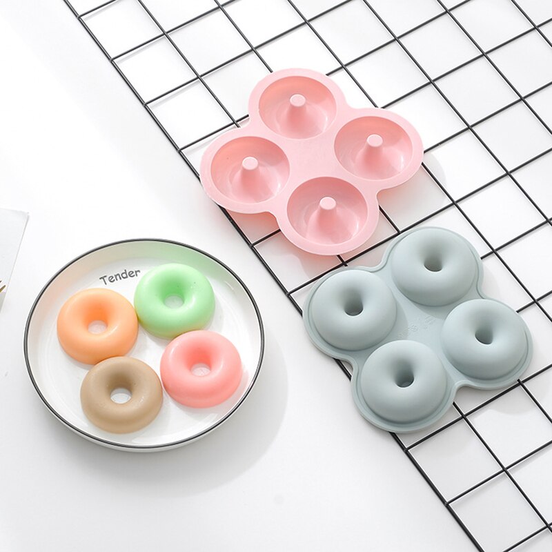 4 Holes Donuts Mold 3D Silicone Doughnut Molds Non Stick Bagel Pan Pastry Chocolate Muffins Cake Maker Kitchen Accessories Tool - Provence Home Living Store