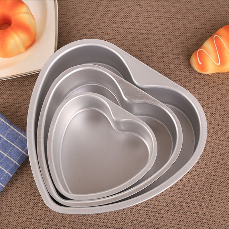 4/6/8/10 Inch Heart Shaped Cake Pan Removable Bottom Aluminum Alloy Chocolate Cake Pan Silver Tin Baking Mold Kitchen Bakeware - Provence Home Living Store