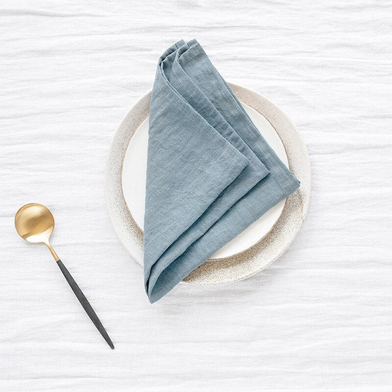 High Quality 100% Linen Napkins Restaurant Wedding Dinner Solid Color Cloth Pure Linen Classical Custom Home Table Napkin - Provence Home Living Store