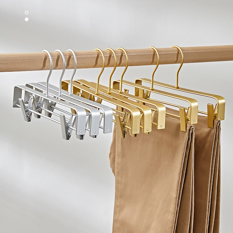 5pcs Trouser Hanger Pants Socks Women Skirt Display Storage Rack Household Drying Hanger with Movable Anti-slip Clothespin - Provence Home Living Store