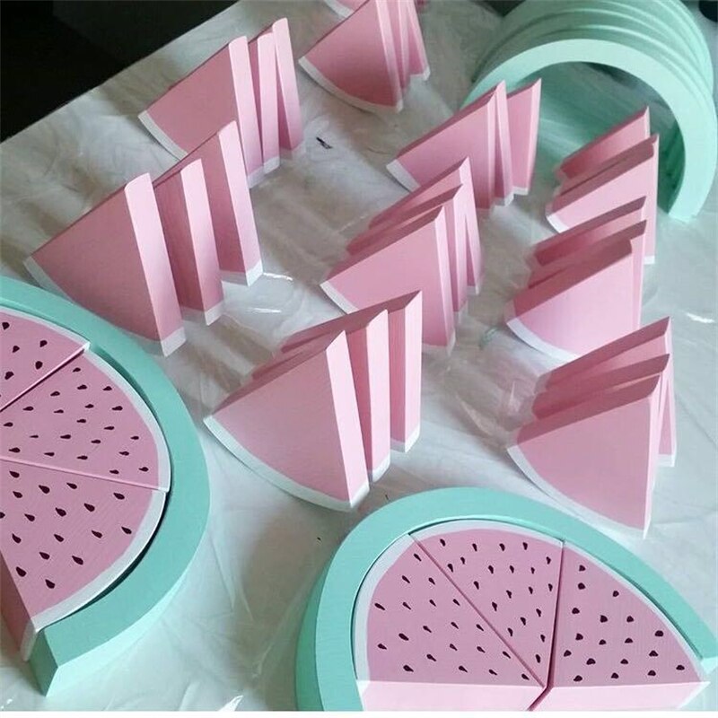 1set INS Nordic Wooden Watermelon Blocks Ornaments Kids Room Decoration Ornaments Baby Birthday Gifts Fairy Garden Photo Props - Provence Home Living Store