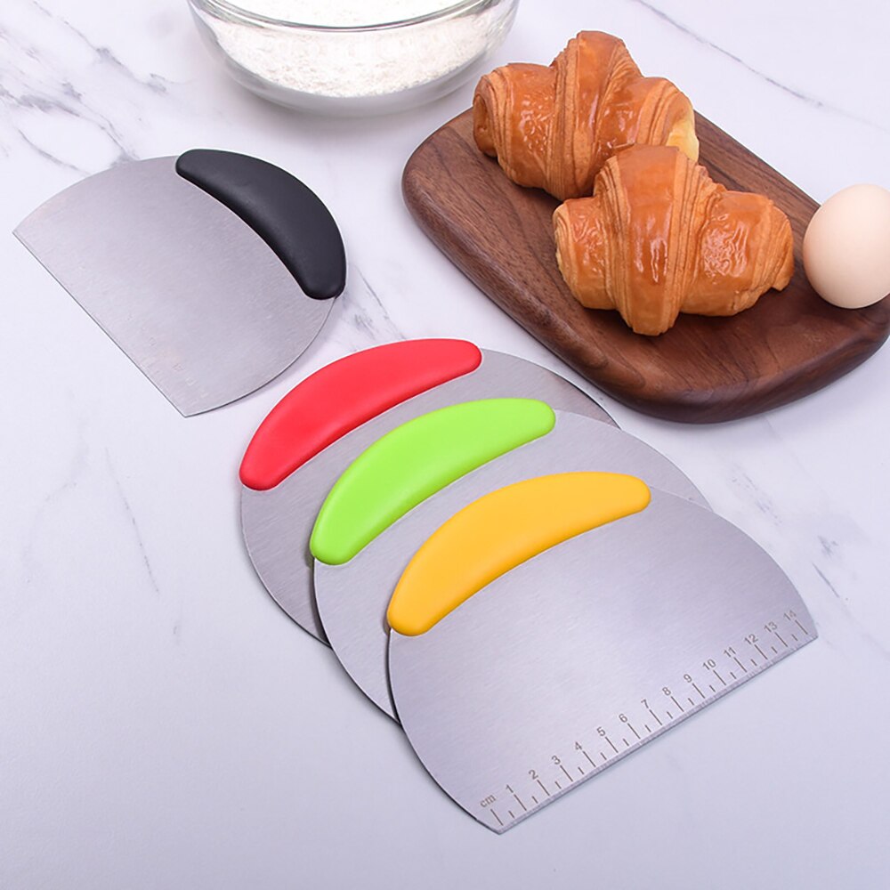 5 Color Stainless Steel With Scale Noodle Knife Cake Scraper Pastry Cutters Baking Cake Cooking Dough Scraper Baking Accessories - Provence Home Living Store