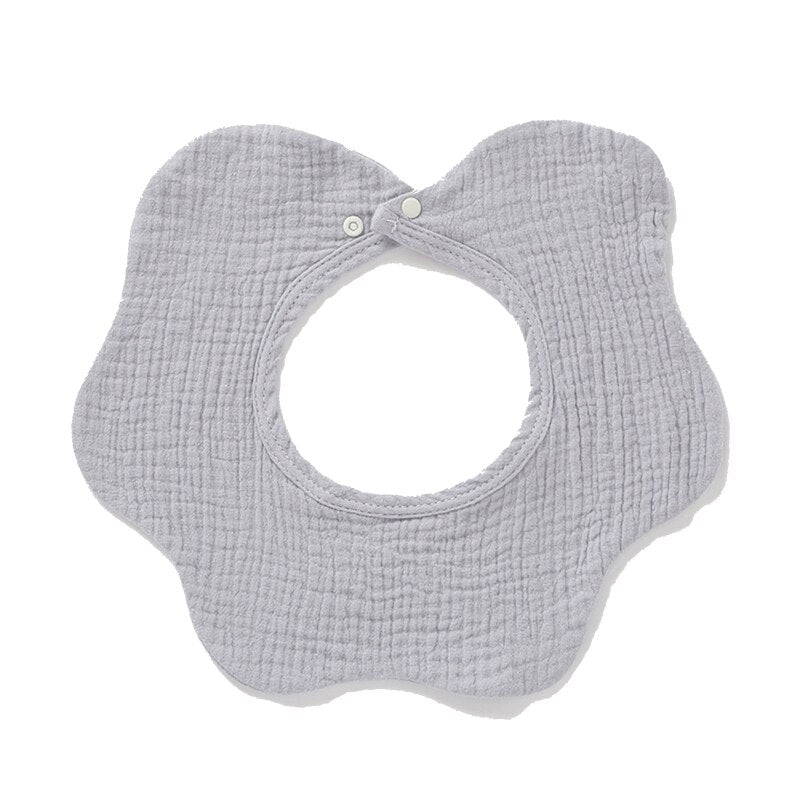 360 Degree Rotation Newborn Burp Cloth Solid Color Baby Flower Shape Feeding Bib Pure Cotton Adjustable Saliva Towel Apron Bibs - Provence Home Living Store