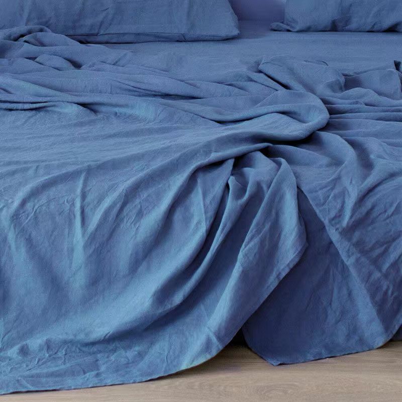 3PCS 100% Washed Linen Sheet Set Natural Flax Bed Sheets 2 Pillowcases Breatherable Soft Farmhouse Bedding Bedsheet Flat Sheet - Provence Home Living Store