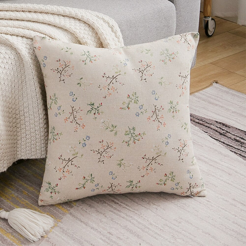 Garden Hyacinth Cushion Cover,Durable Fabric Pillowcase,Elegance Throw Sofa Pillow Cases,Living Room Couch Chair Decoration - Provence Home Living Store