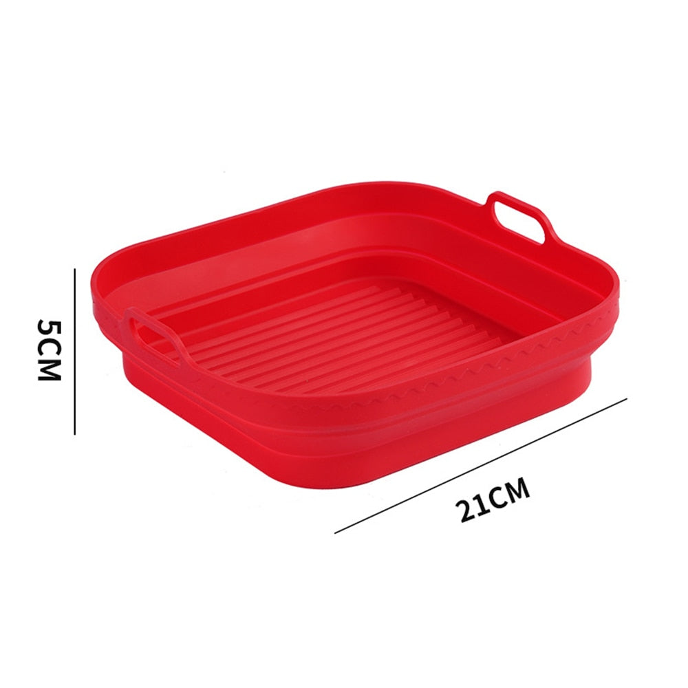 8 inch Foldable Air Fryer Silicone Pot Tray Reusable Air Fryers Silicone Basket Liners for AirFryer Oven Baking Accessories - Provence Home Living Store