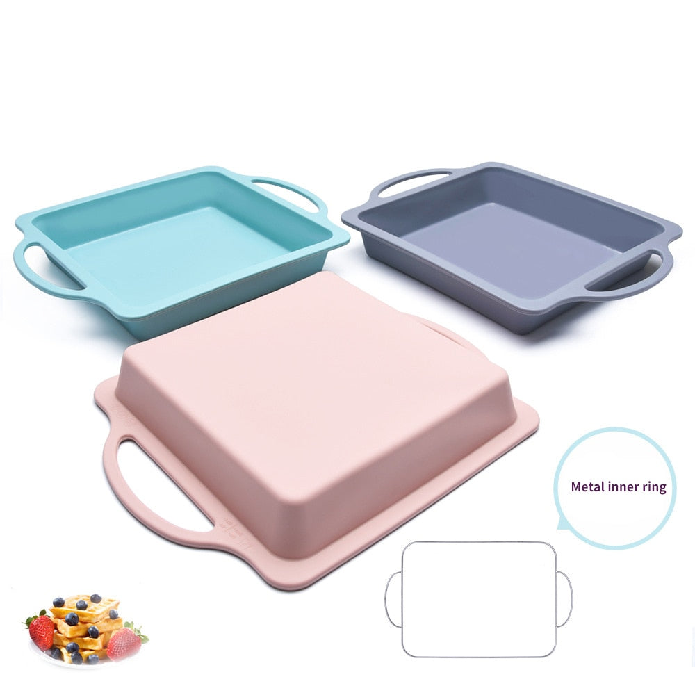 Silicone Square Cake Pan Non-stick Baking Pan Cake Molds Bakeware DIY Cake Tools Ware Toast Box Bakeware Molds Loaf Bake Mould - Provence Home Living Store