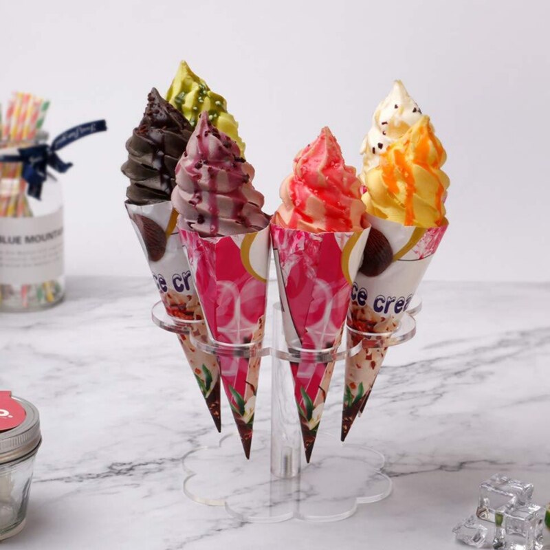 Acrylic Ice Cream Stand Cake Cone Stand Holder 6/8 Cones Wedding Buffet Display Ice Cream Storage Rack Tools Kitchen Gadgets - Provence Home Living Store