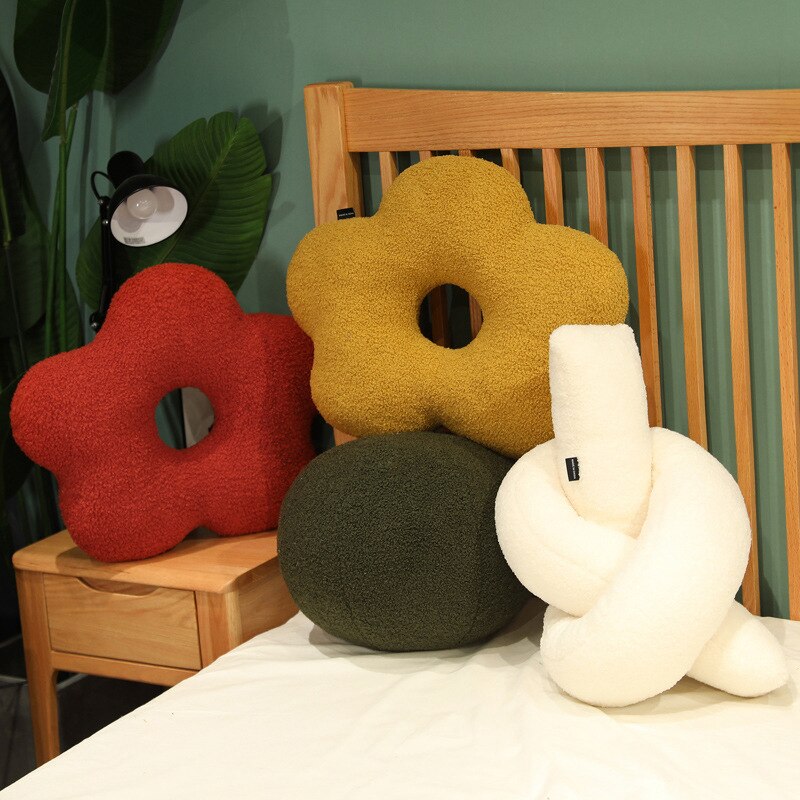 INS Nordic Luxury Flower Knot Ball Plush Pillow Baby Bed Cushion Living Room Sofa Decorative Throw Pillows Kids Toys Photo Props - Provence Home Living Store