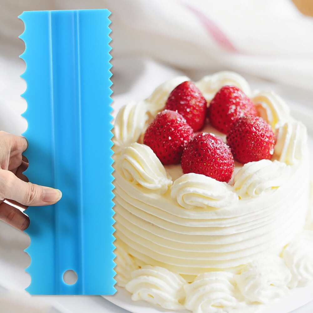 4pcs/set Cake Decorating Tools Cake Cream Scraper Pattern Icing Comb DIY Plastic Cream Scraper Set Baking Tools Accessories - Provence Home Living Store