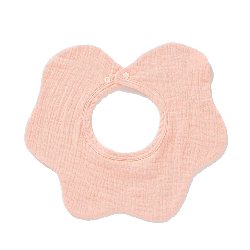 360 Degree Rotation Newborn Burp Cloth Solid Color Baby Flower Shape Feeding Bib Pure Cotton Adjustable Saliva Towel Apron Bibs - Provence Home Living Store