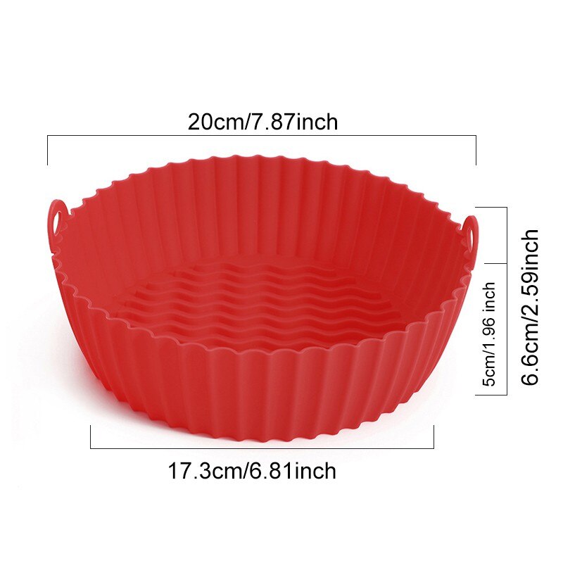 7.5/8.5 inch Air Fryers Oven Baking Tray Fried Chicken Basket Mat AirFryer Silicone Pot Round Replacemen Grill Pan Accessories - Provence Home Living Store