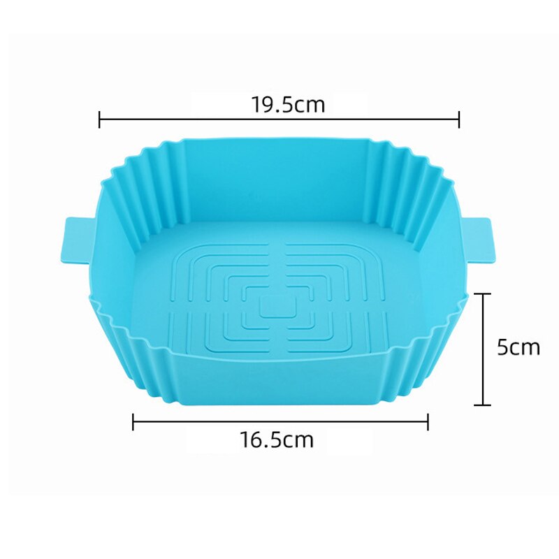 Square Air Fryer Silicone Mold Pot Bakeware Cake Pastry Tray Snack Egg Tarts Liner Non-Stick Baking Pan Kitchen Accessories - Provence Home Living Store