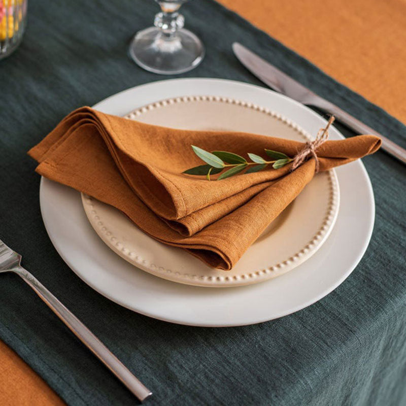 High Quality 100% Linen Napkins Restaurant Wedding Dinner Solid Color Cloth Pure Linen Classical Custom Home Table Napkin - Provence Home Living Store