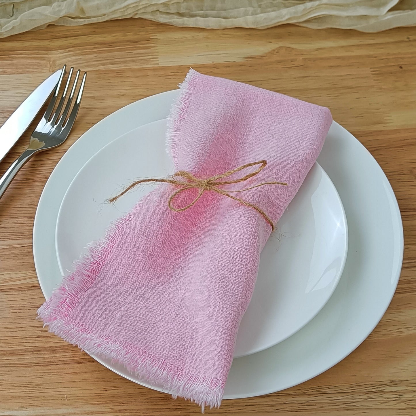 Bridal Shower Tassel Linen Cotton Cloth Napkins,for Dinners Parties Decoration Christmas Table Personalized Wedding Event Design - Provence Home Living Store