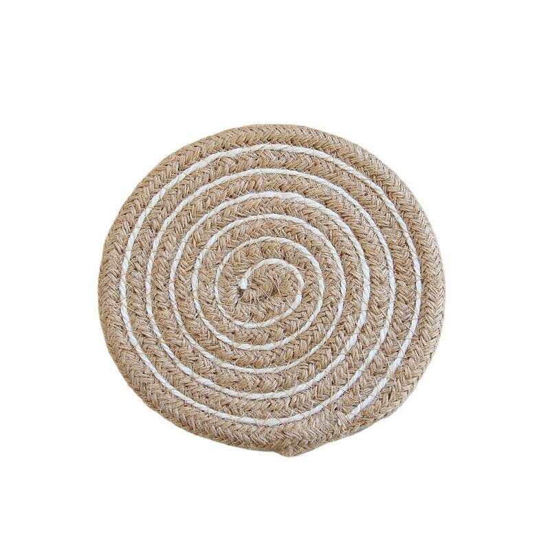 Hand Woven Round Placemats Jute Cotton Rope Twine Coaster Cup Bowl Plate Table Mat Insulation Pad Pot Holder Kitchen Accessories - Provence Home Living Store