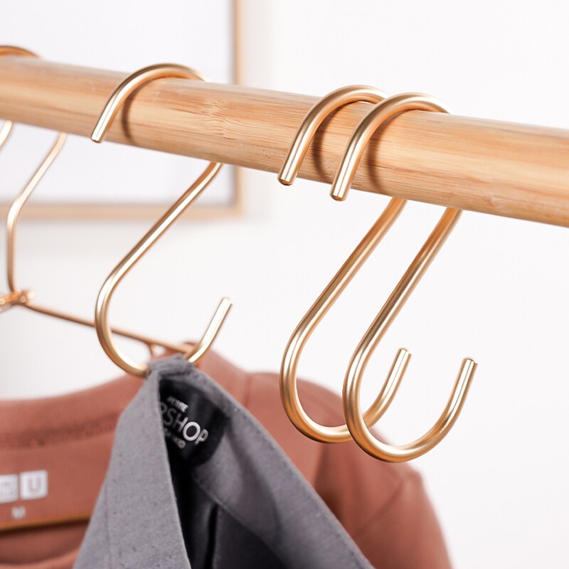 S-Shape Hook 5pcs Hanging Scarf Rack Clothes Bag Hanger Closet Organizer S Shaped Drying Hooks Multifunction Storage Hangers - Provence Home Living Store