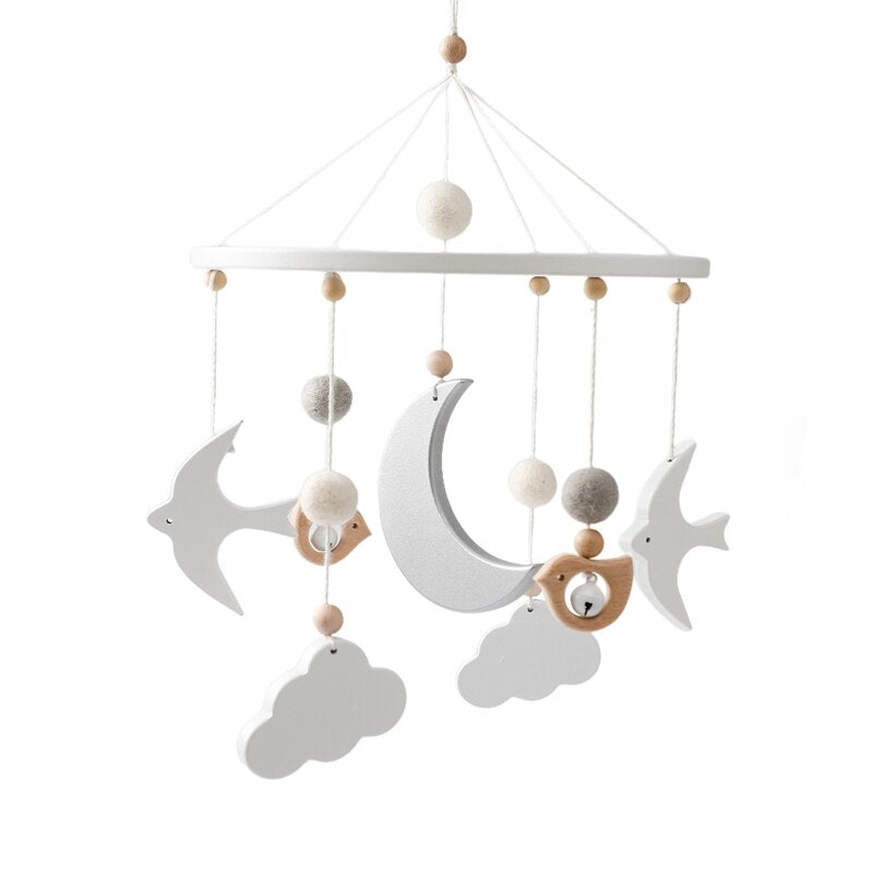 Baby Bed Bell Wood Mobile Toddler Rattles Toys Crib Bell Rattles Boho Style Kids Musical Toys 0-12 Months For Baby Newborn Gifts - Provence Home Living Store